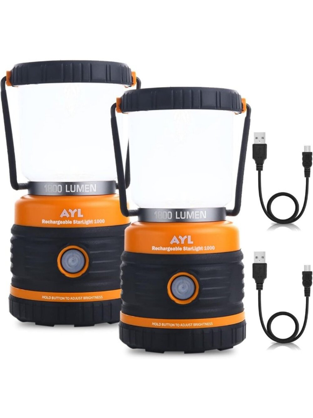 Rechargeable LED Camping Lanterns - 1800LM, 4 Modes, Waterproof, Power Bank (2